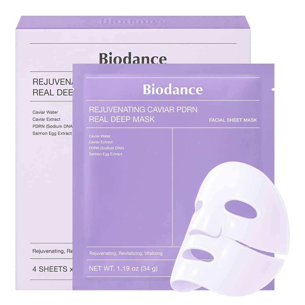 BIODANCE Bio-Collagen Real Deep Mask, Hydrating Overnight Hydrogel Mask, Pore Minimizing, Elasticity, Plumping Improvement, Korean Skincare, Stocking Stuffers for Teen Girls | 1.19Oz(34G) X 4Ea
