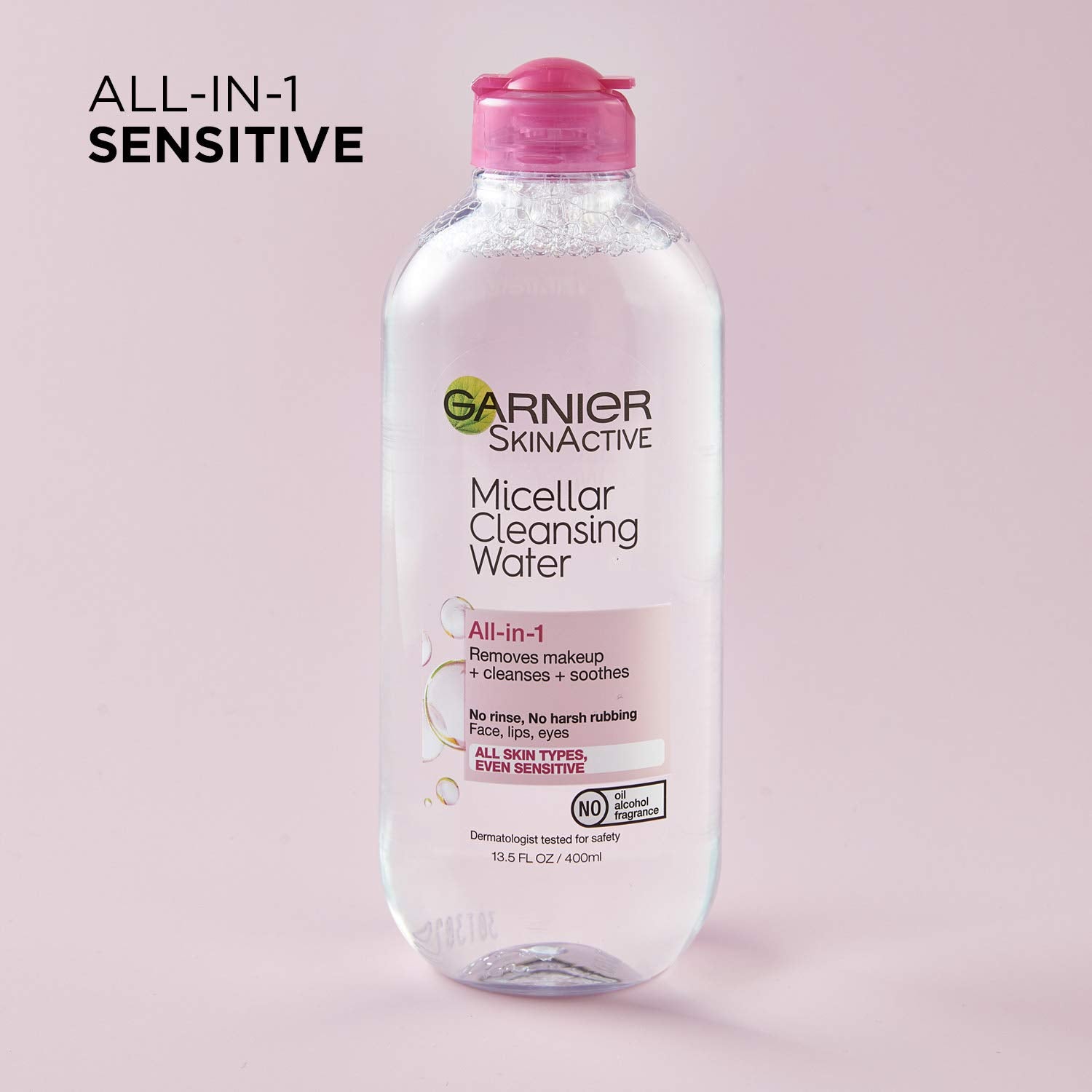 Garnier Micellar Water, Hydrating Facial Cleanser & Makeup Remover, Suitable for Sensitive Skin, Vegan, Cruelty Free, 13.5 Fl Oz (400Ml), 1 Count