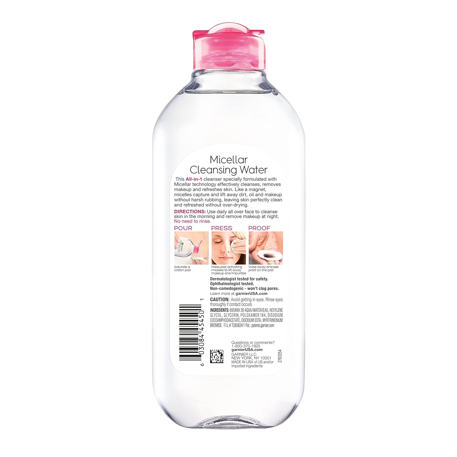 Garnier Micellar Water, Hydrating Facial Cleanser & Makeup Remover, Suitable for Sensitive Skin, Vegan, Cruelty Free, 13.5 Fl Oz (400Ml), 1 Count