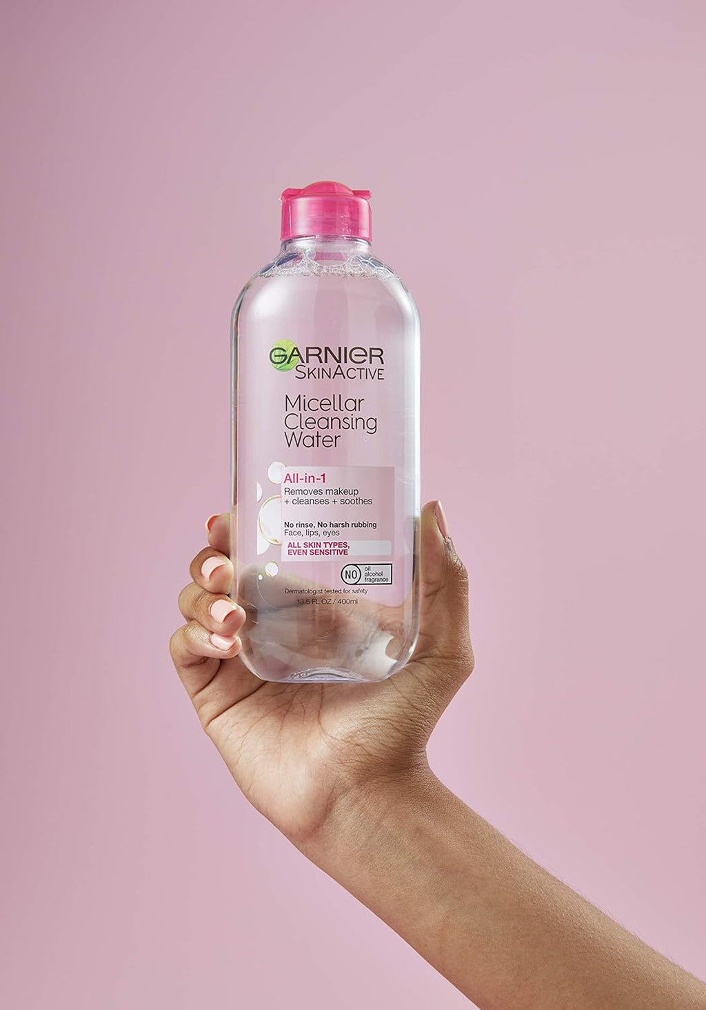 Garnier Micellar Water, Hydrating Facial Cleanser & Makeup Remover, Suitable for Sensitive Skin, Vegan, Cruelty Free, 13.5 Fl Oz (400Ml), 1 Count