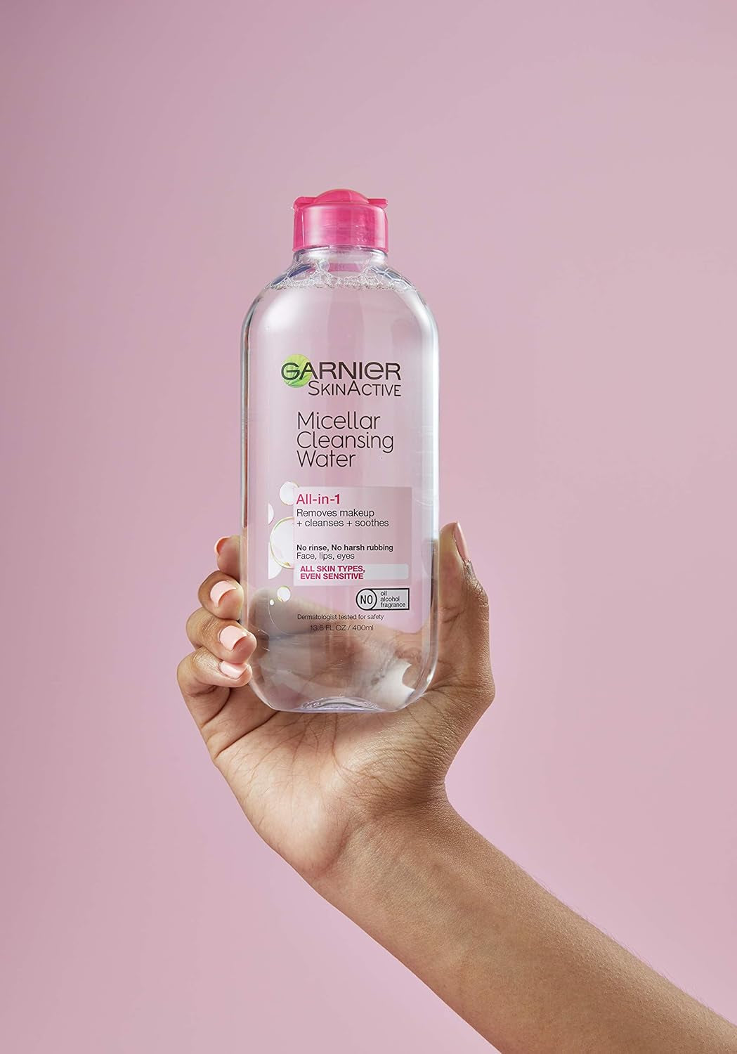 Garnier Micellar Water, Hydrating Facial Cleanser & Makeup Remover, Suitable for Sensitive Skin, Vegan, Cruelty Free, 13.5 Fl Oz (400Ml), 1 Count